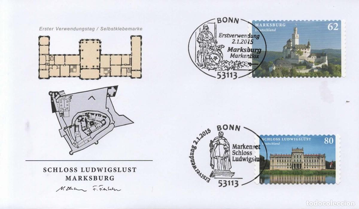 Sellos: ALEMANIA FDC BONN MARKSBURG SCHLOSS LUDWISLUST CASTILLO CASTLE