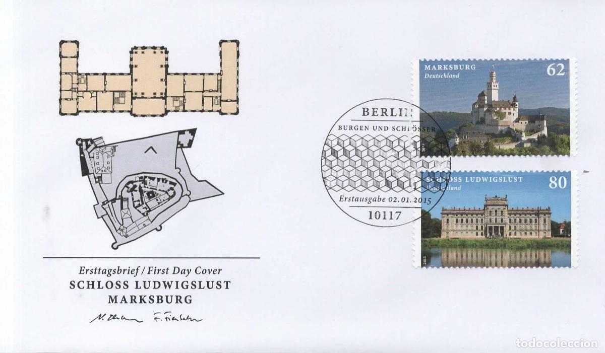 Sellos: ALEMANIA FDC BERLIN MARKSBURG SCHLOSS LUDWISLUST CASTILLO CASTLE