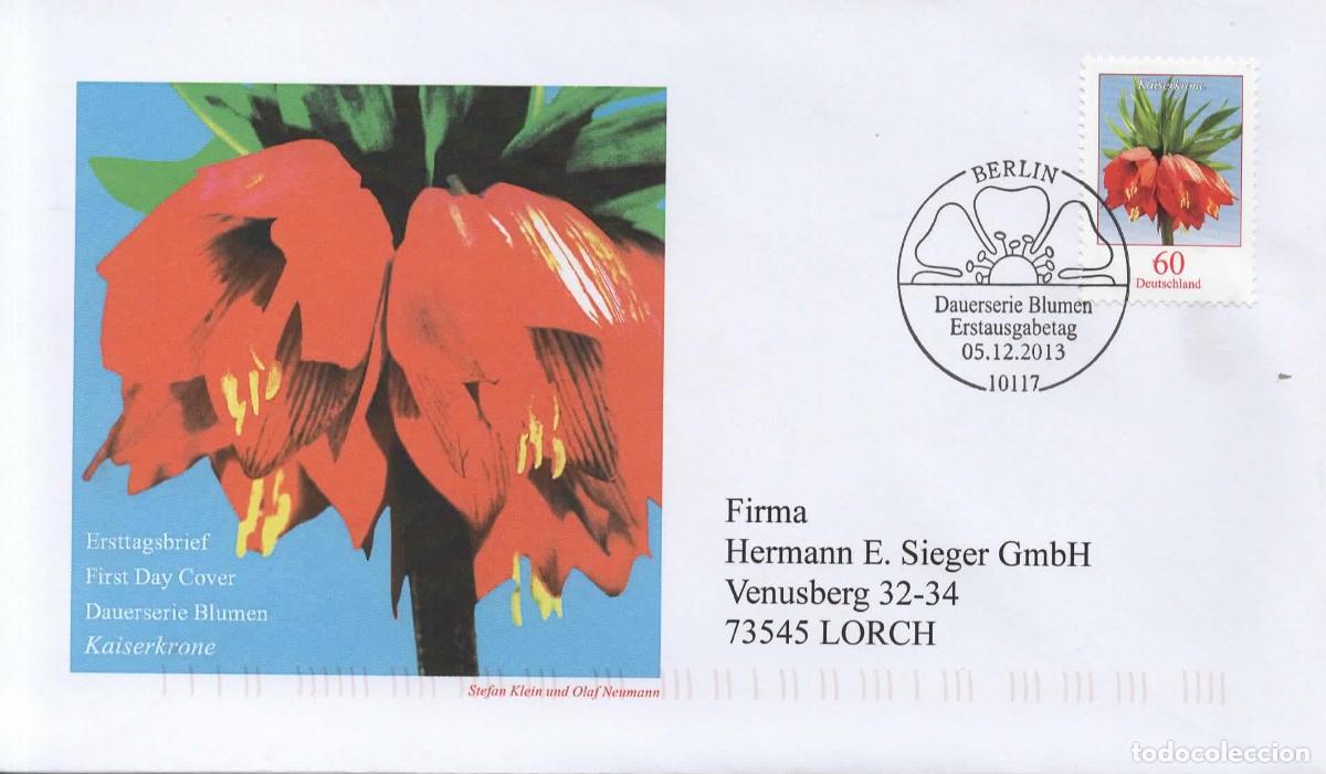 Sellos: ALEMANIA FDC BERLIN FLOR FLOWER KAISERKRONE