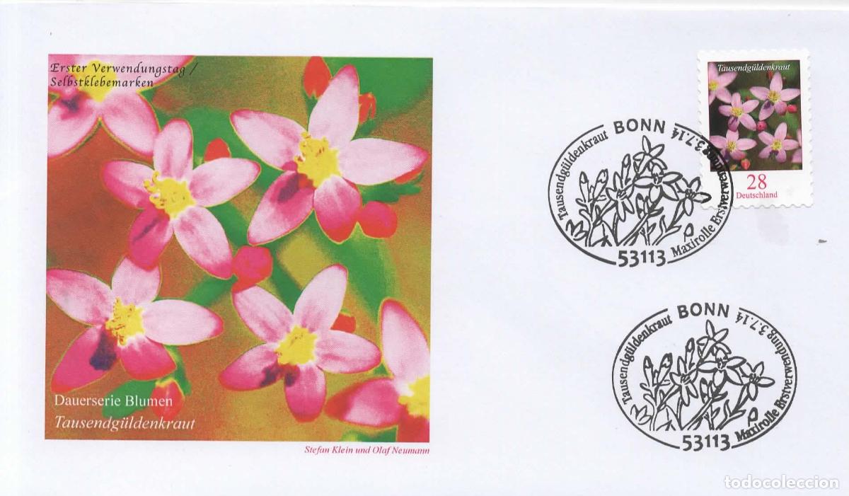 Sellos: ALEMANIA FDC BONN FLOR FLOWER TAUSENDGULDENKRAUT