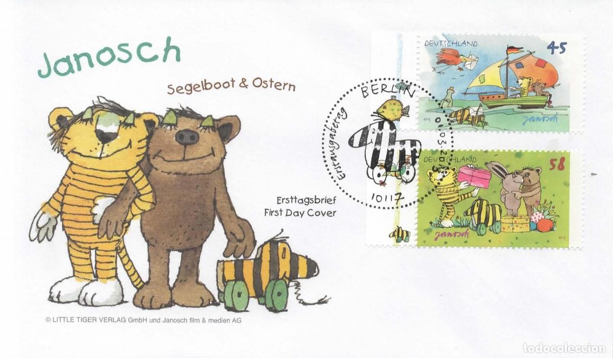 Sellos: ALEMANIA FDC BERLIN JANOSCH COMIC ARTE LITERATURA INFANTIL CUENTO