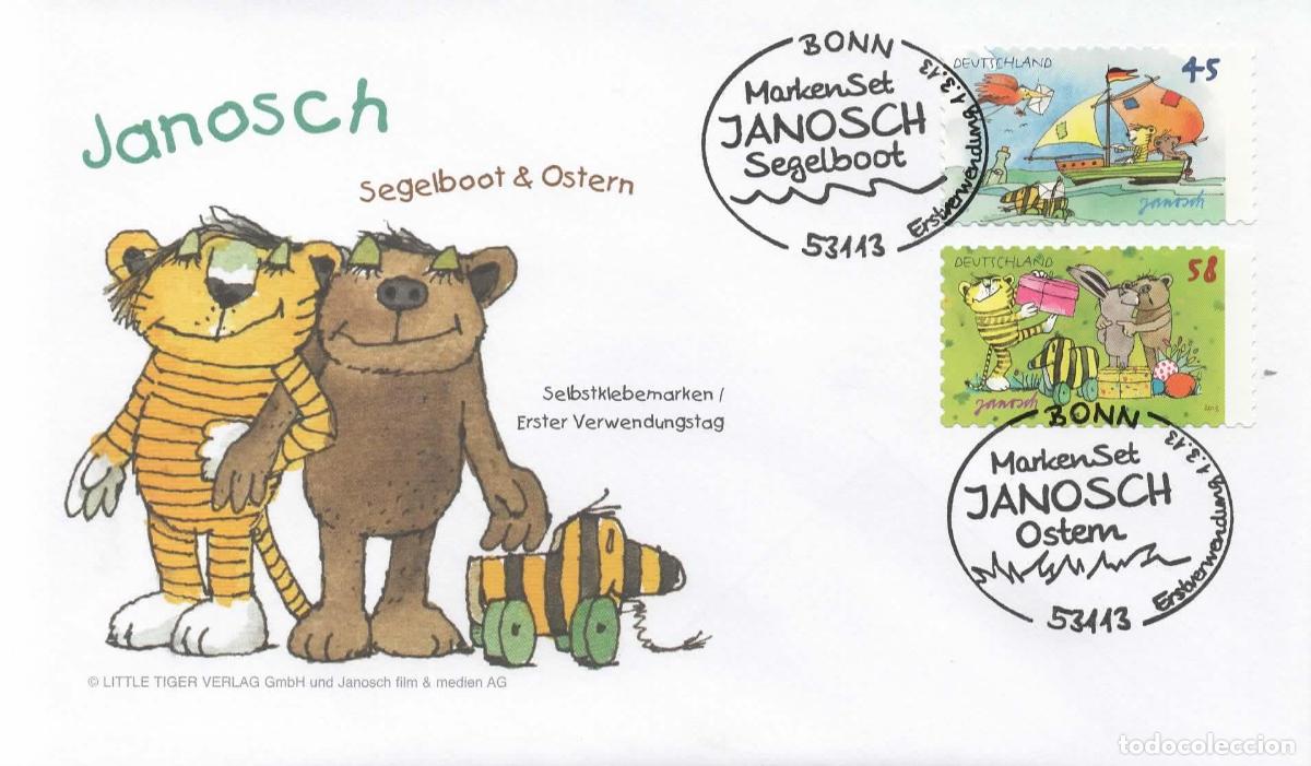 Sellos: ALEMANIA FDC BONN JANOSCH COMIC ARTE LITERATURA INFANTIL CUENTO