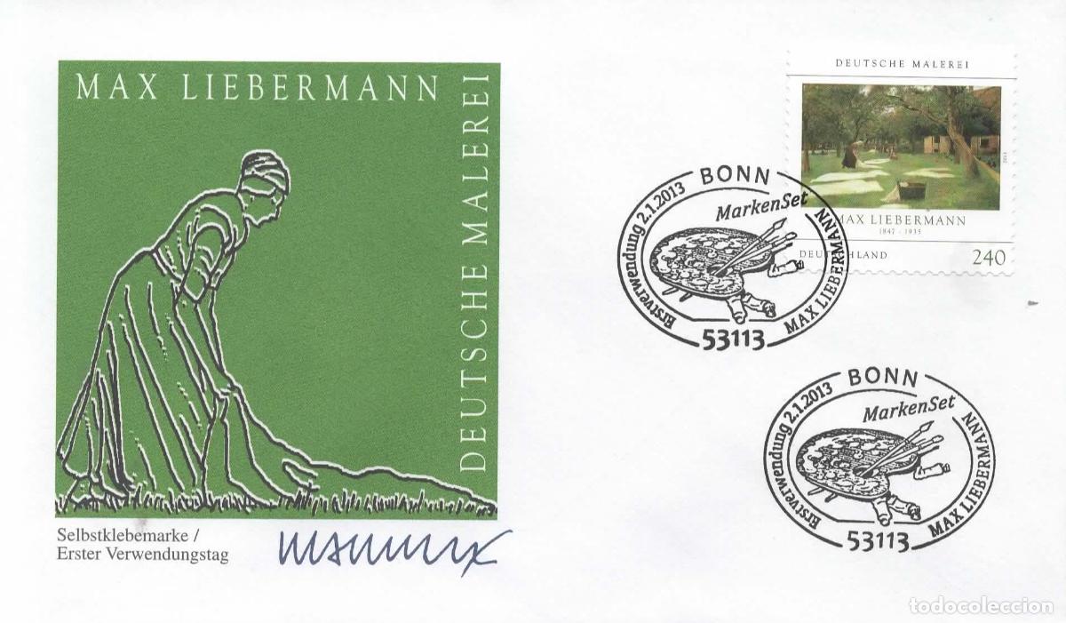 Sellos: ALEMANIA FDC BONN MAX LIBERMANN ARTE PINTURA