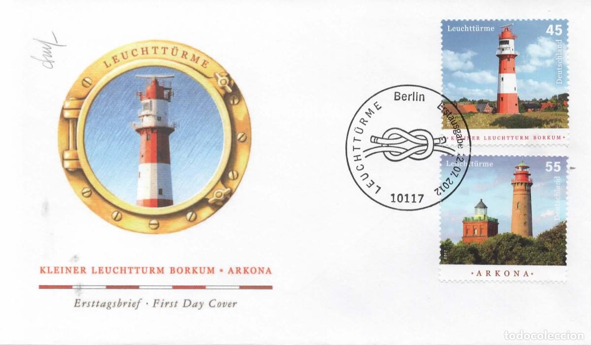 Sellos: ALEMANIA FDC BERLIN FARO LIGHTHOUSE LEUCHTTURME ARKONA BORKUM