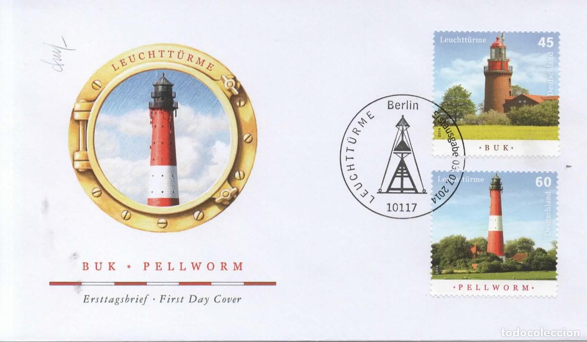 Sellos: ALEMANIA FDC BONN FARO LIGHTHOUSE LEUCHTTURME BUK PELLWORM