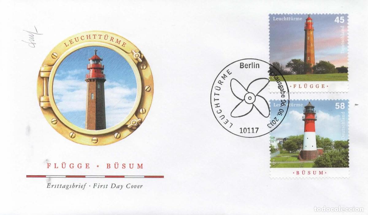 Sellos: ALEMANIA FDC BONN FARO LIGHTHOUSE LEUCHTTURME FLUGGE BUSUM