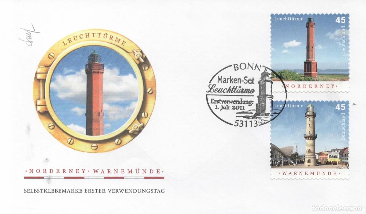 Sellos: ALEMANIA FDC BONN FARO LIGHTHOUSE LEUCHTTURME NORDERNEY WARNEMUNDE