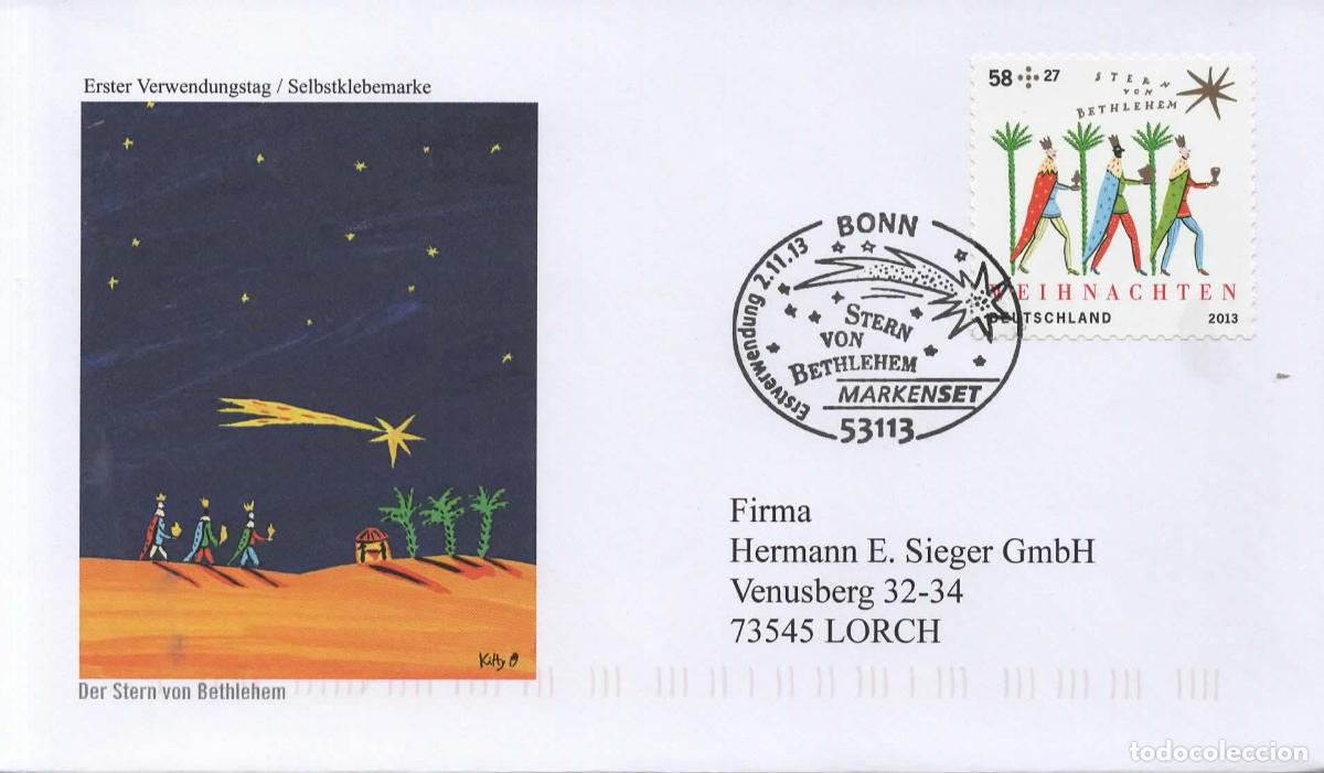 Sellos: ALEMANIA FDC BONN NAVIDAD CHRISTMAS 2013 REYES MAGOS