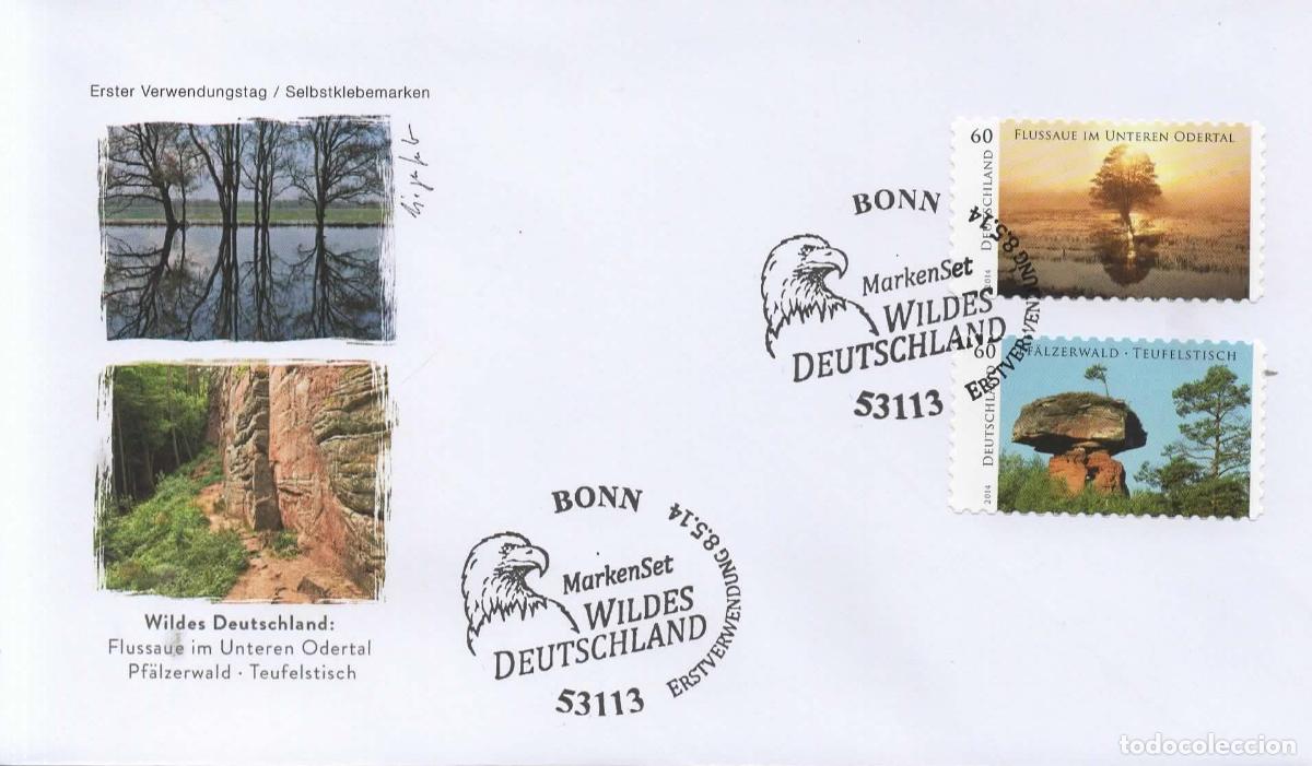 Sellos: ALEMANIA FDC BONN WILDES DEUTSCHLAND AGUILA EAGLE GEOLOGIA ARBOL TREE