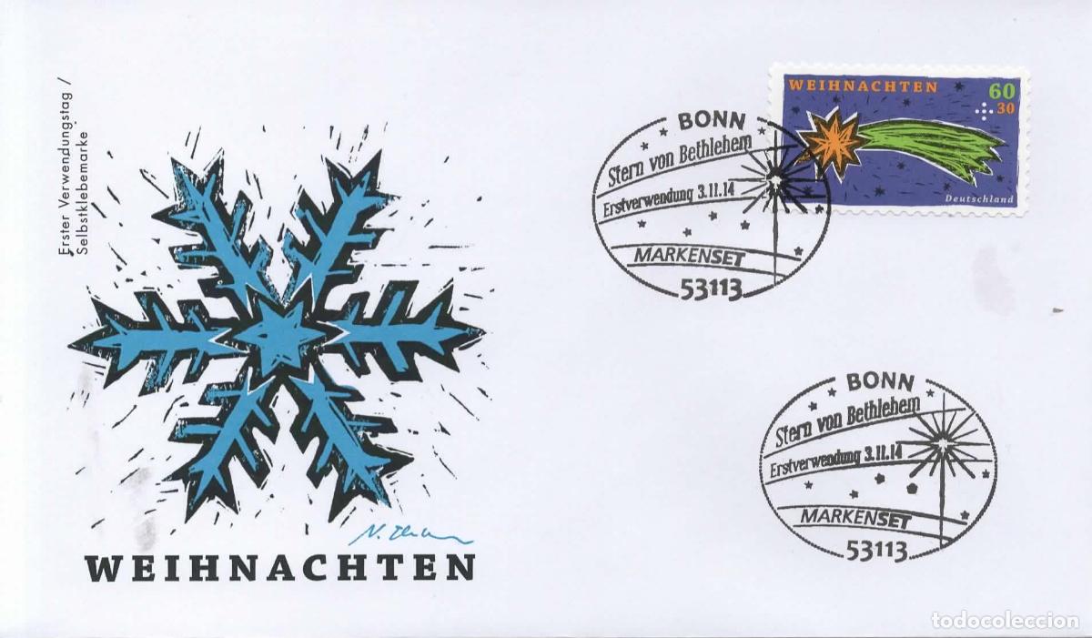 Sellos: ALEMANIA FDC BONN NAVIDAD CHRISTMAS 2014 ESTRELLA STAR