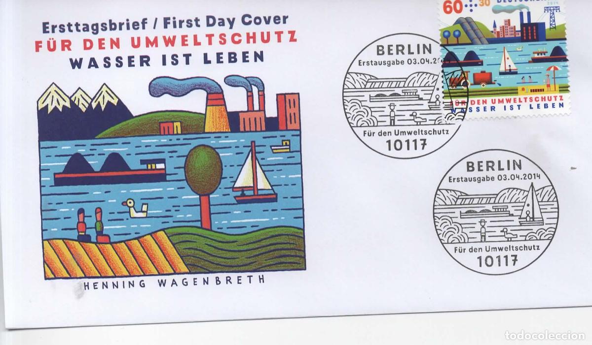 Sellos: ALEMANIA FDC BERLIN MEDIO AMBIENTE AGUA ES VIDA WATER IS LIFE