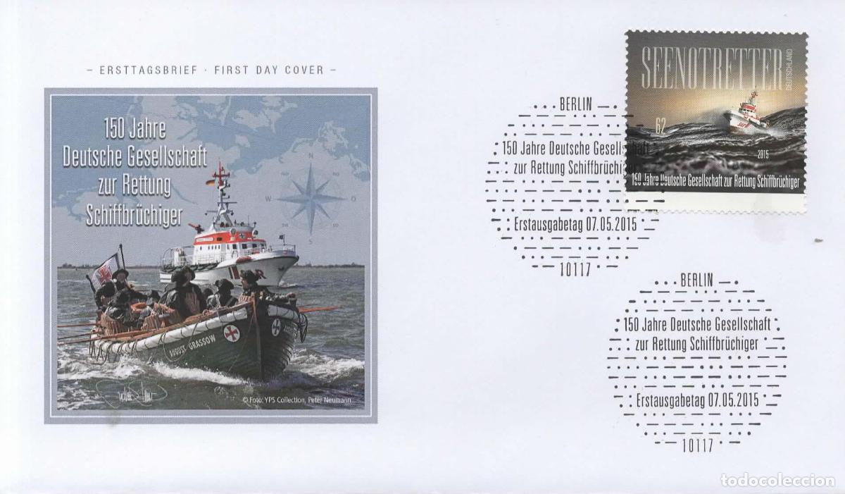 Sellos: ALEMANIA FDC BERLIN SALVAMENTO MARITIMO SEA RESCUE BARCO SHIP