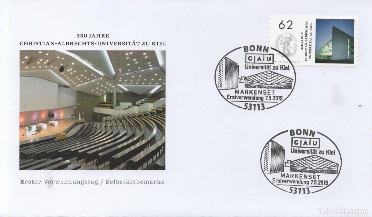Sellos: ALEMANIA FDC BONN 350 A&Ntilde;OS CHRISTIAN ALBRECHTS UNIVERSITAT ZU KIEL UNIVERSIDAD CIENCIA