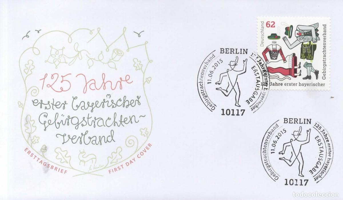 Sellos: ALEMANIA FDC BERLIN 125 JAHRE ERSTER BAYERISCHE TEXTIL FASHION