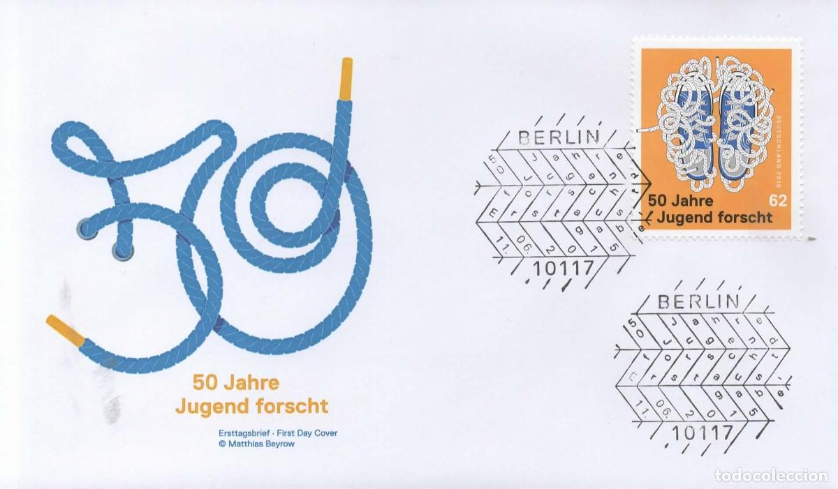 Sellos: ALEMANIA FDC BERLIN 50 JAHRE JUGEND FORSCHT JUVENTUD
