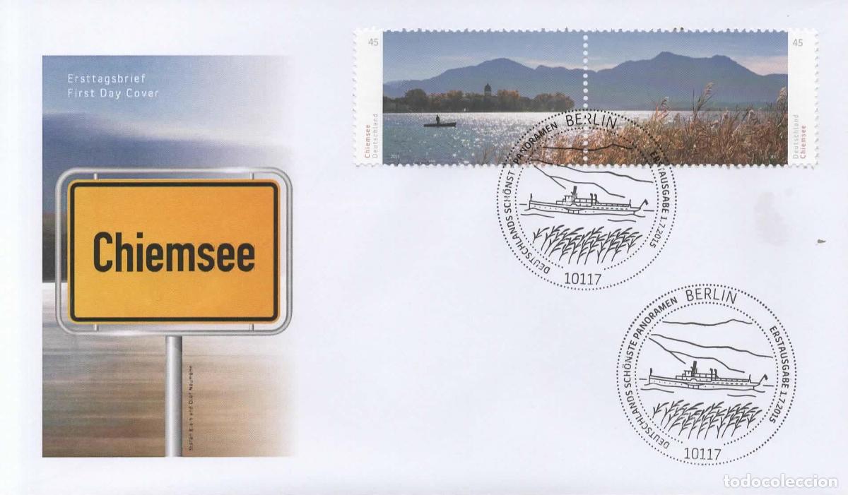 Sellos: ALEMANIA FDC BERLIN NATURALEZA CHIEMSEE BARCO SHIP LAGO