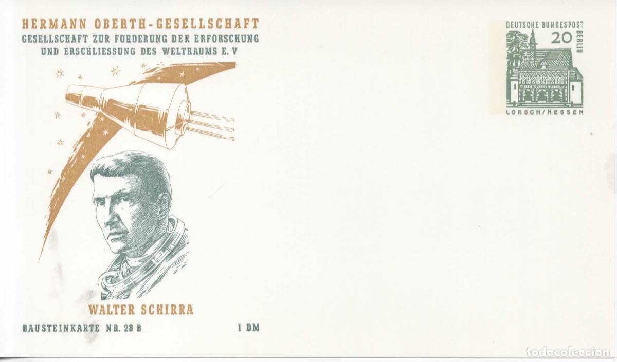 Sellos: ALEMANIA ENTERO POSTAL ESPACIO SPACE COHETE ROCKET WALTER SCHIRRA