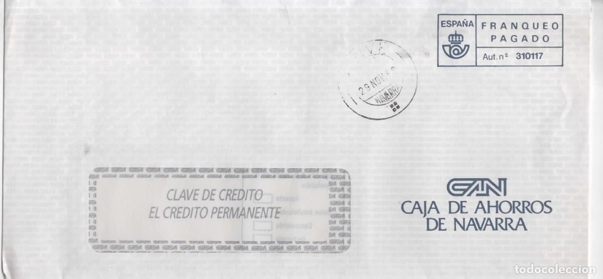 Sellos: NAVARRA CC CON MAT CEM ARIVE 1989 FRANQUEO PAGADO CAJA NAVARRA