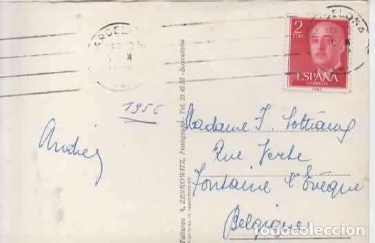 Sellos: BARCELONA POSTAL CON SELLO 2 PESETAS ROJO