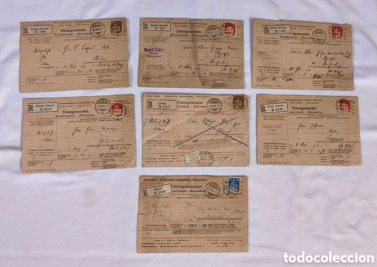 Sellos: CARTAS SUIZAS DE COBRO A DOMICILIO 1909-1924