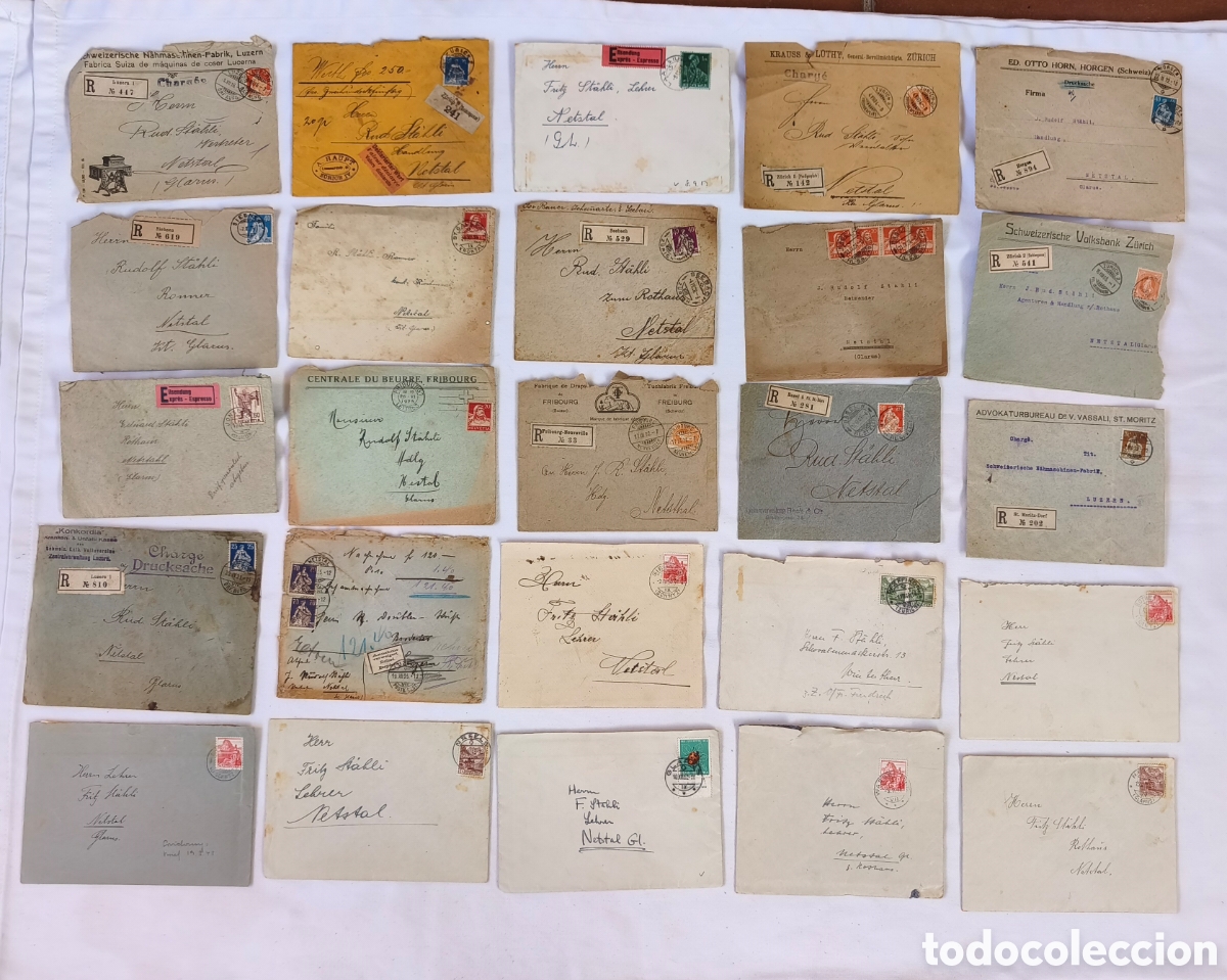 Sellos: HISTORIA POSTAL SUIZA 1900-1960