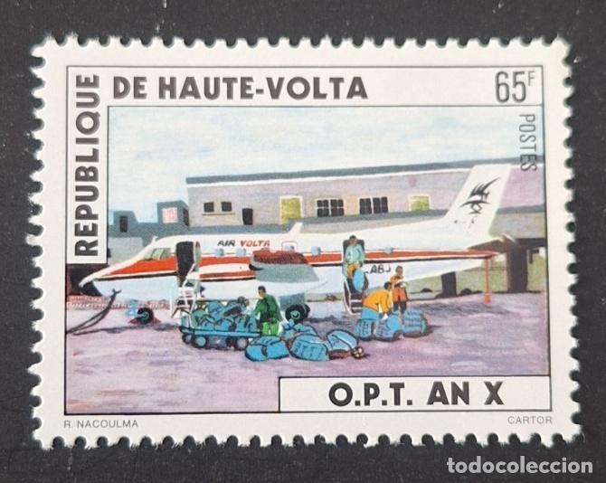 Sellos: Alto Volta 1980 Mi. 747 O.P.T. A&Ntilde;O X avi&oacute;n Air aeropuerto correo