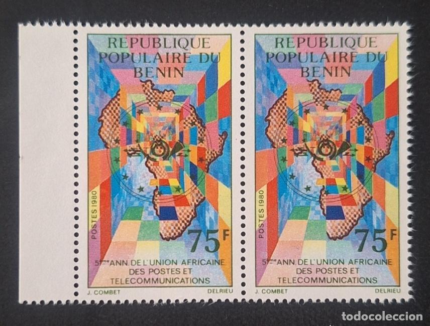 Sellos: Ben&iacute;n 1980 Mi. 247 Uni&oacute;n Africana correos telecomunicaciones par