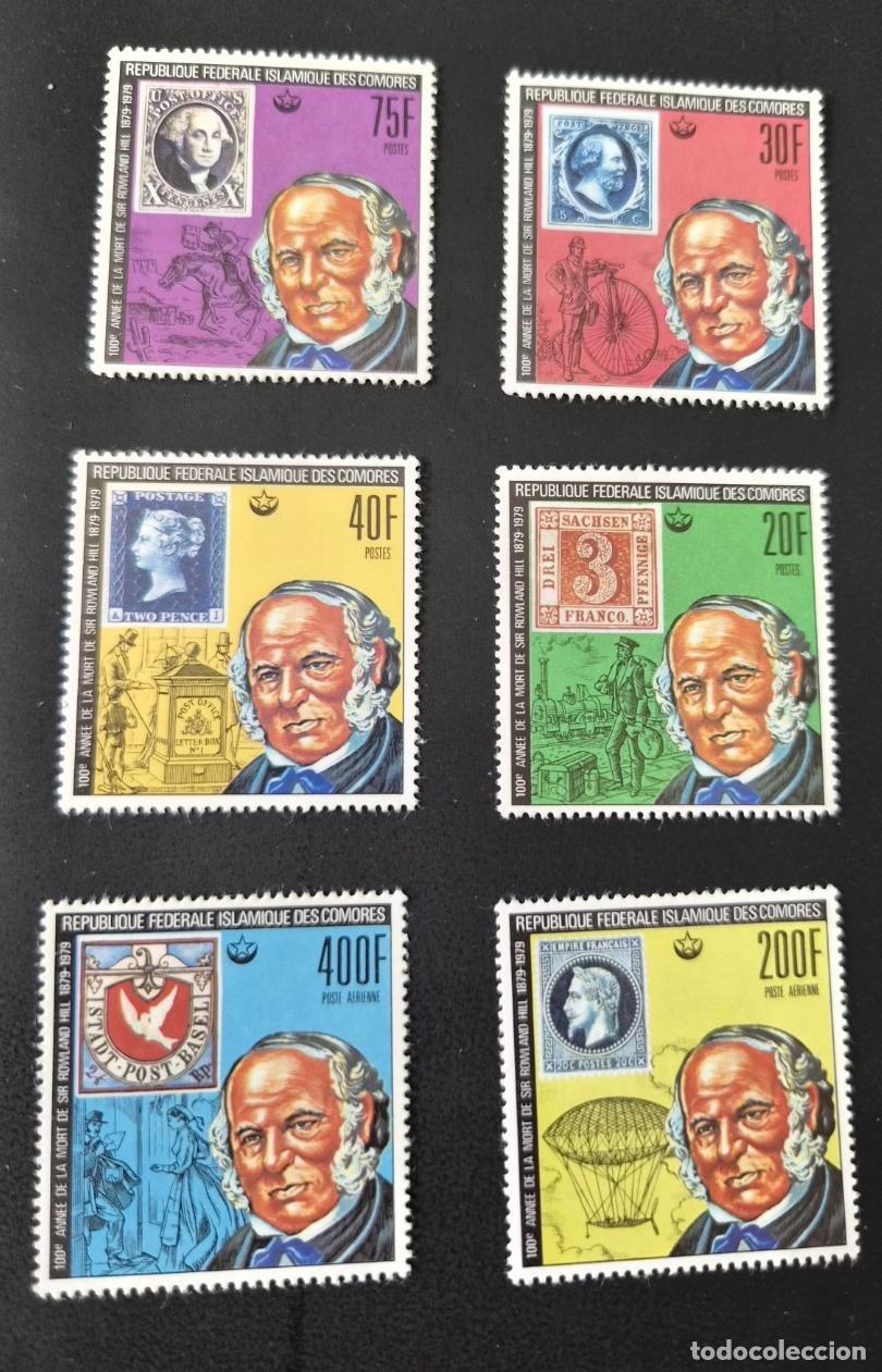 Sellos: Comoras 1979 Mi. 494-499 Sir Rowland Hill historia postal globo