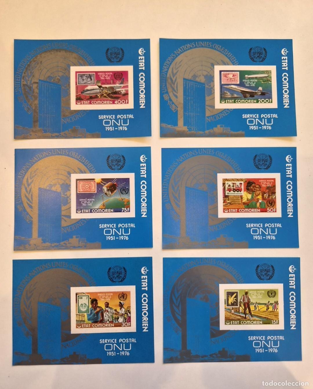 Sellos: Comoras 1976 Mi. Bl. 45-50 ND Servicio Postal ONU UPU Concorde
