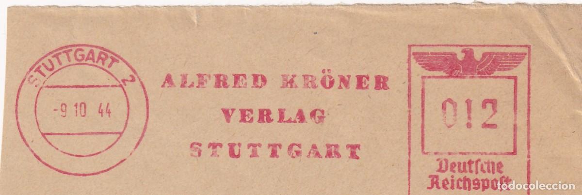 Sellos: Marcofilia Recorte Franqueo Mec&aacute;nico Alfred Kr&ouml;ner Verlag Editorial - Imperio alem&aacute;n 1944 Deutsche