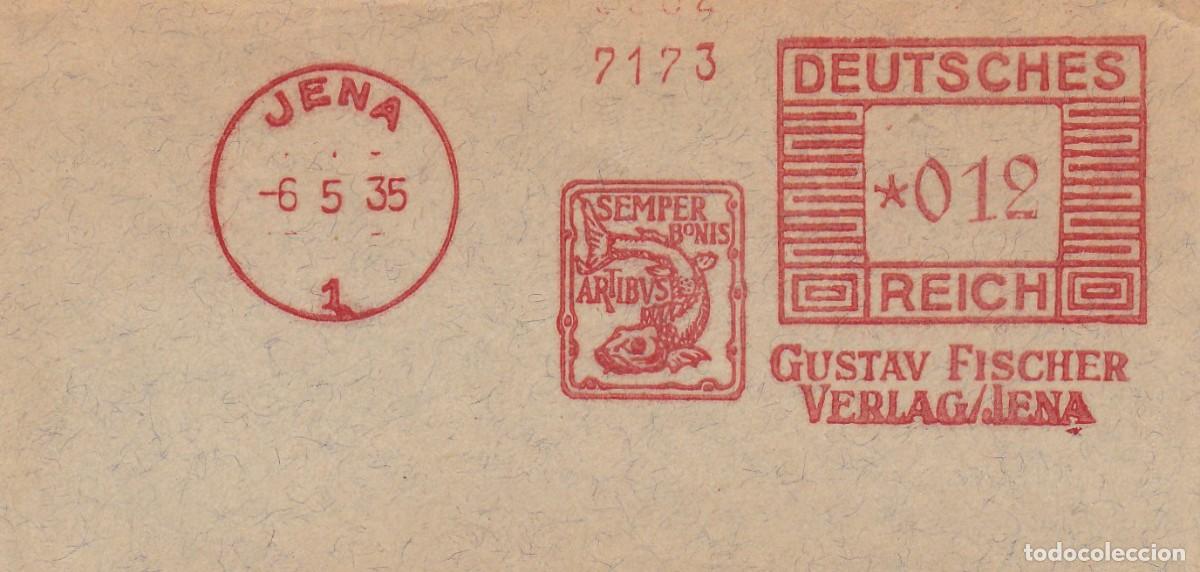 Sellos: Marcofilia Recorte Franqueo Mec&aacute;nico Gustav Fischer Verlag Editorial - Imperio alem&aacute;n 1935 Deutsche