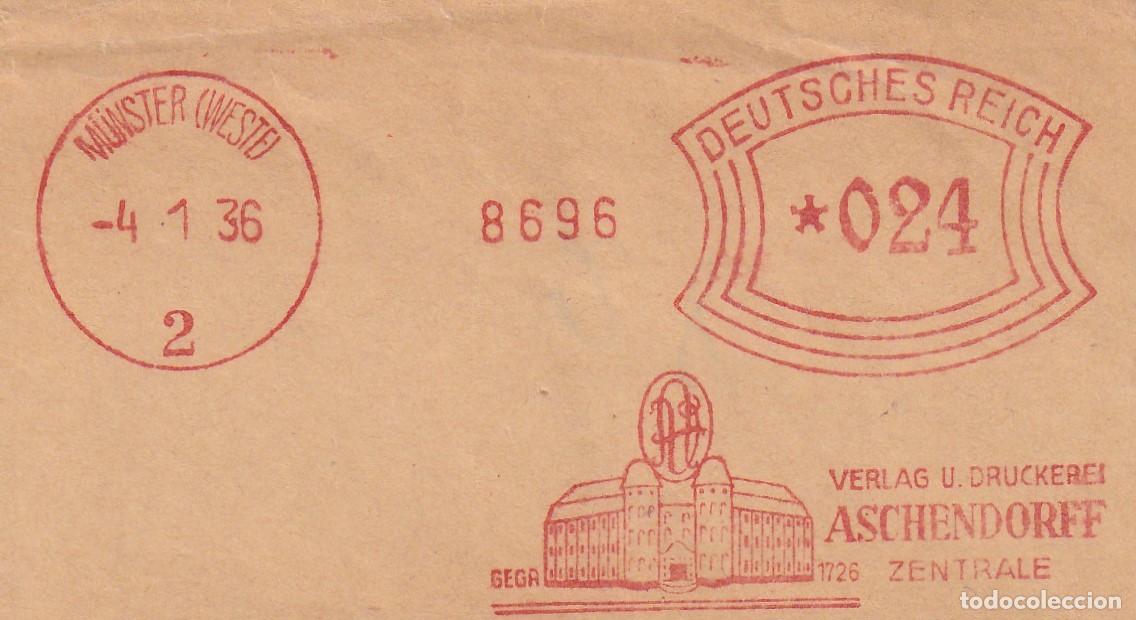 Sellos: Marcofilia - Recorte Franqueo Mec&aacute;nico Editorial Aschendorff - Imperio alem&aacute;n 1936 - Deutsche Reich