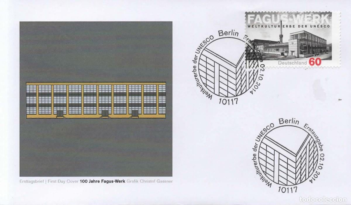 Sellos: ALEMANIA FDC FAGUS WERK UNESCO ARQUITECTURA GROPIUS