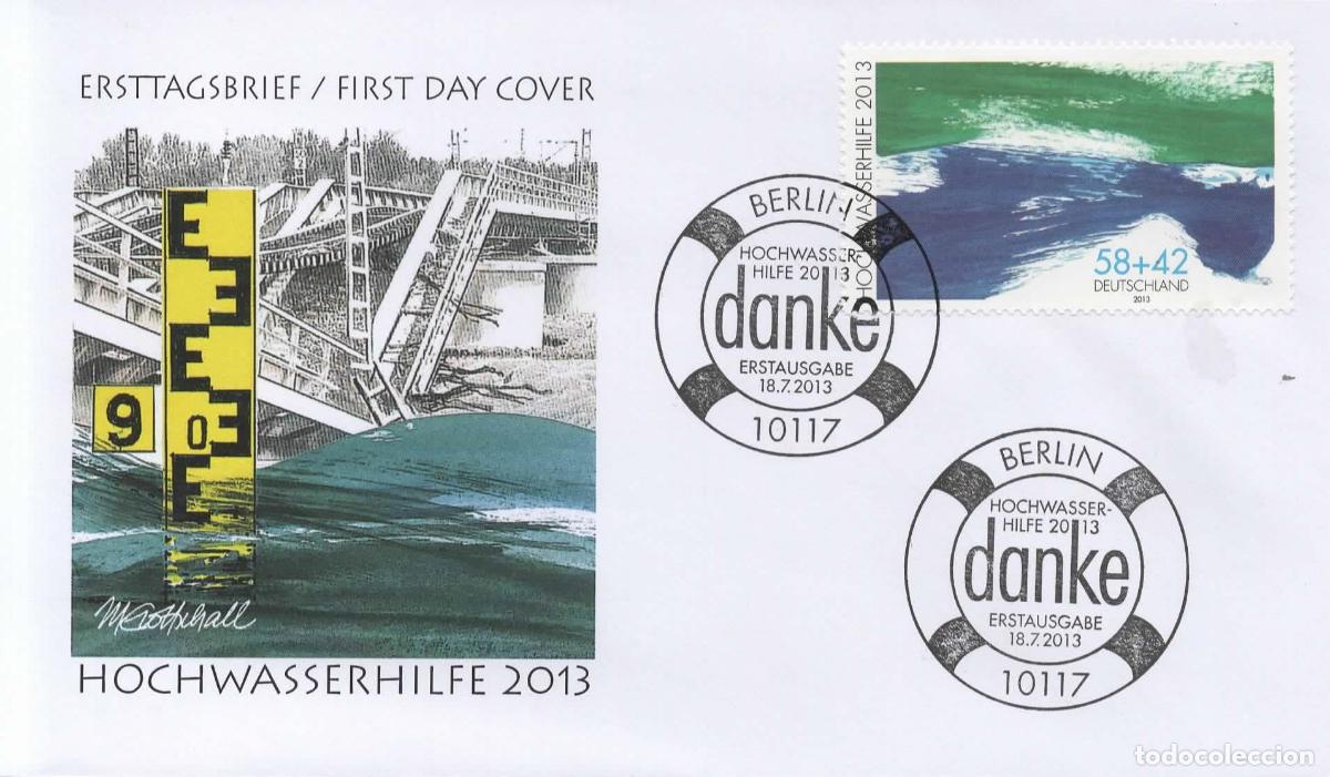 Sellos: ALEMANIA FDC HOCHWASSERHILFE 2013 AGUA WATER