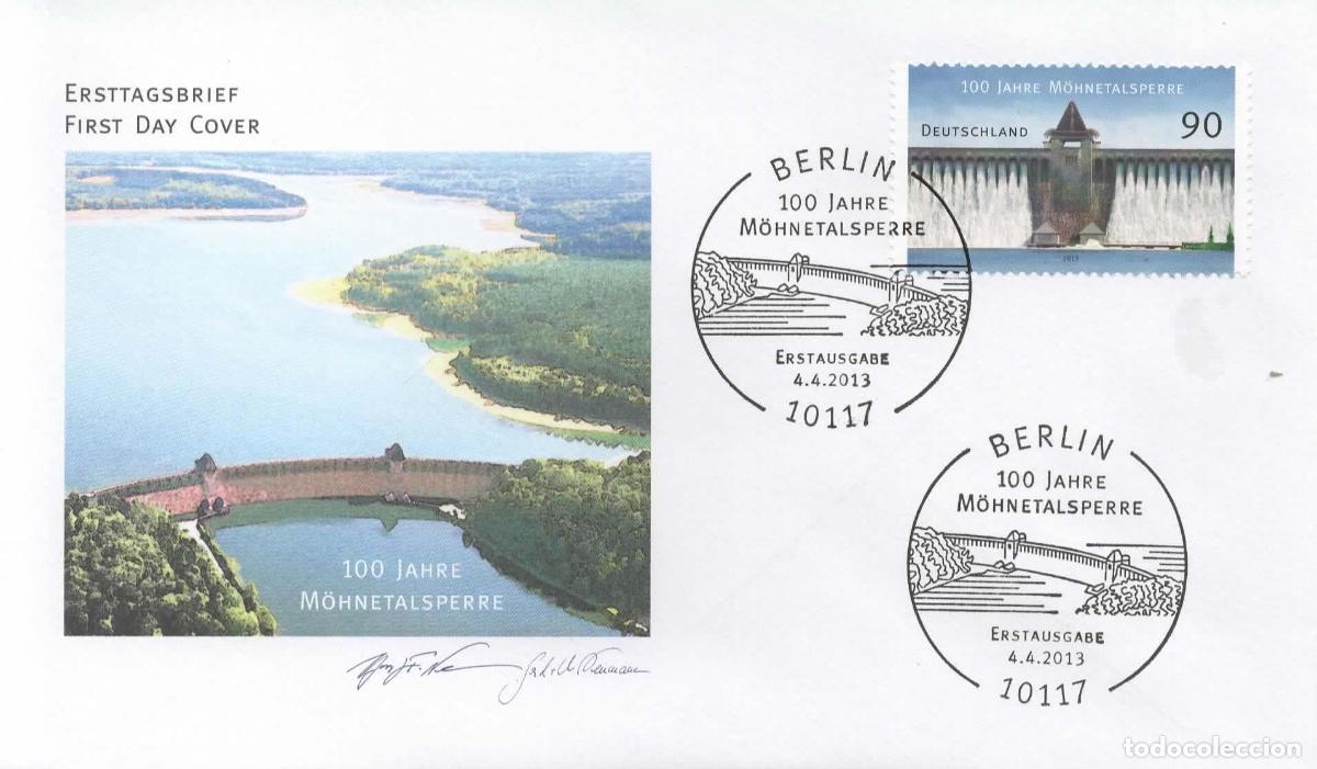 Sellos: ALEMANIA FDC 100 JAHRE MOHNETALSPERRE PRESA DAM