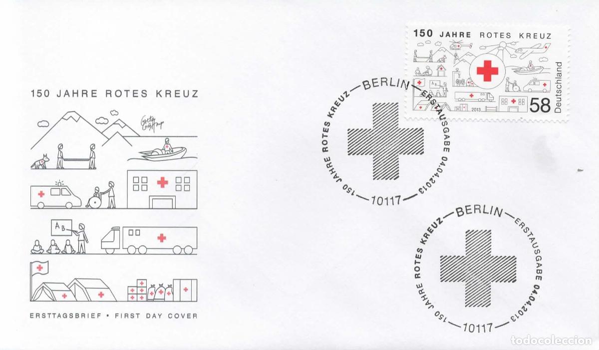 Sellos: ALEMANIA FDC 100 JAHRE ROTEN KREUZ CRUZ ROJA RED CROSS