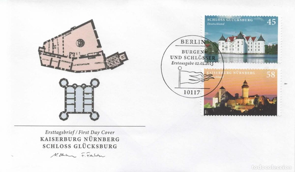 Sellos: ALEMANIA FDC CASTILLO CASTLE GLUCKSBURG KAISERBURG