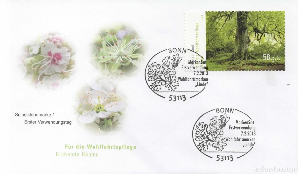 Sellos: ALEMANIA FDC FLORES ARBOL TREE