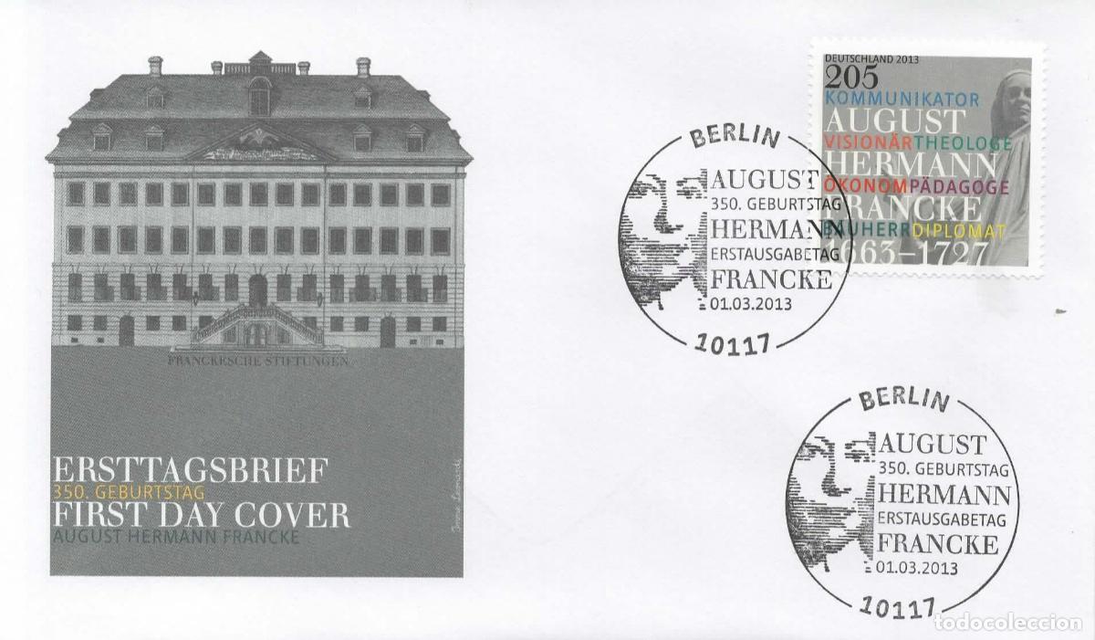Sellos: ALEMANIA FDC HERMANN FRANCKE TEOLOGIA REFORMA BIBLIA