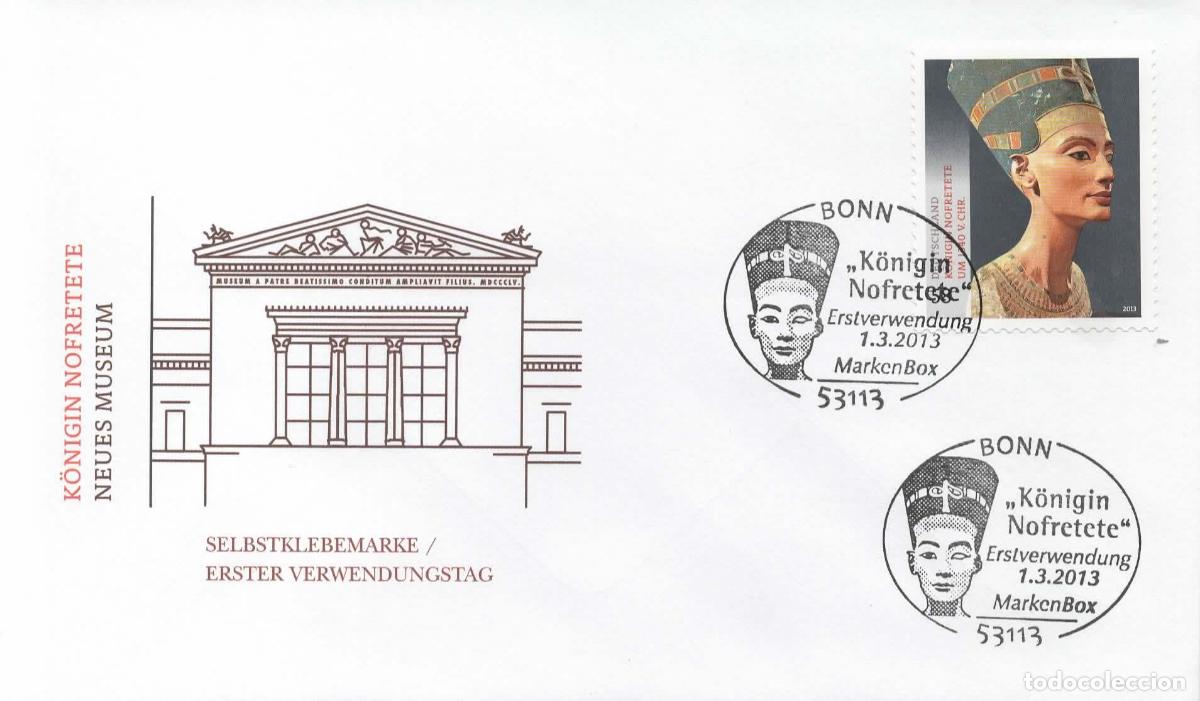 Sellos: ALEMANIA FDC ARTE ESCULTURA NEFERTITI FARAON EGIPTO
