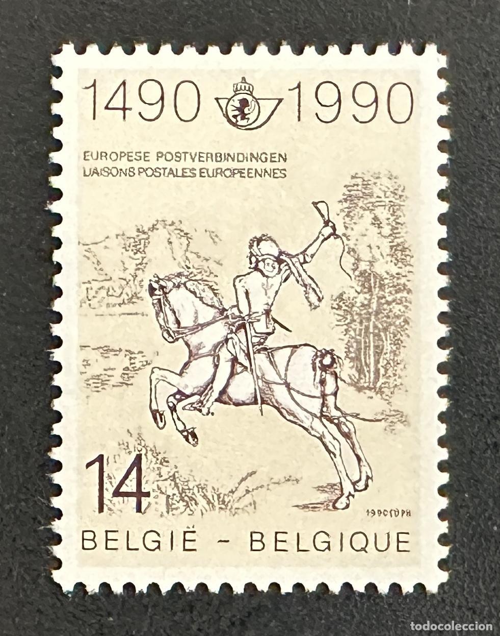 Sellos: B&eacute;lgica 1990 Mi. 2402 emisi&oacute;n com&uacute;n enlaces postales europeos