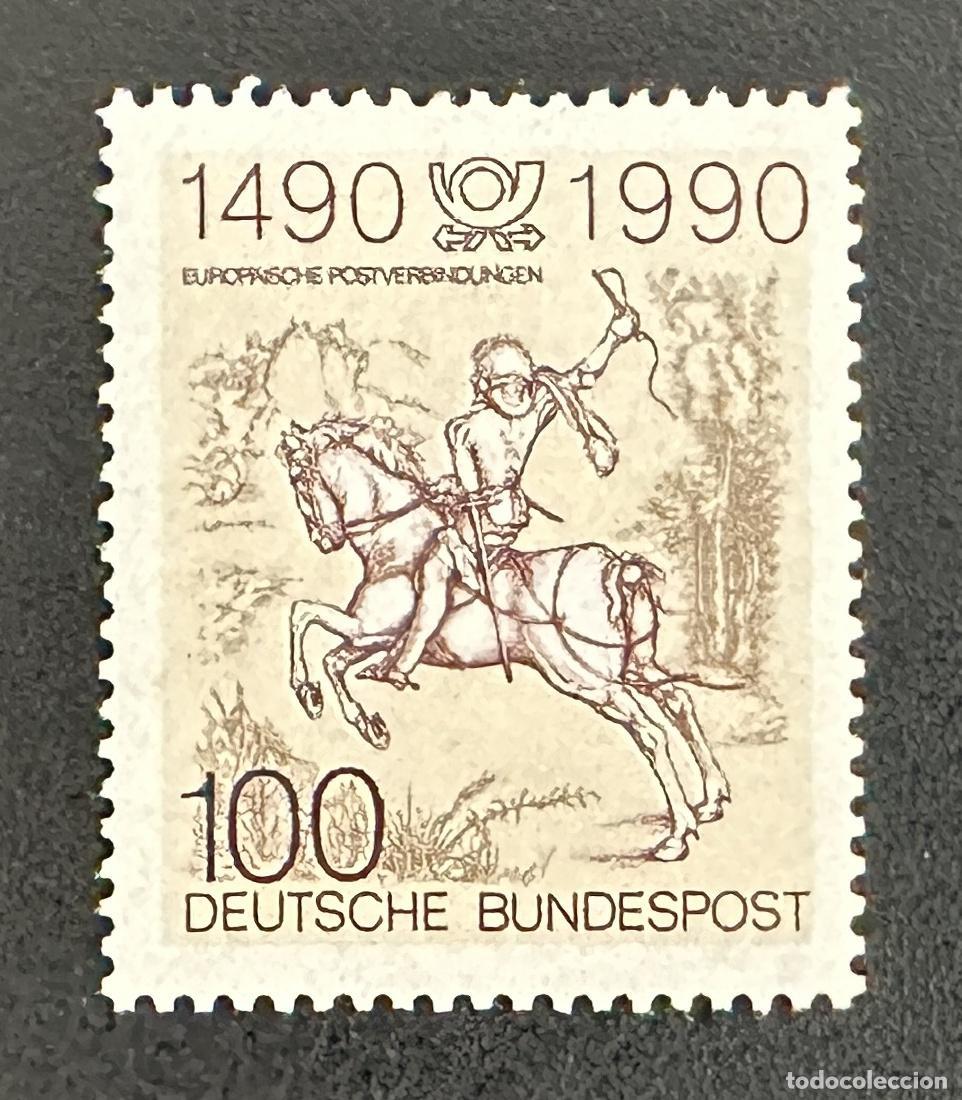 Sellos: Alemania 1990 Mi. 1445 emisi&oacute;n conjunta jinete correo europeo