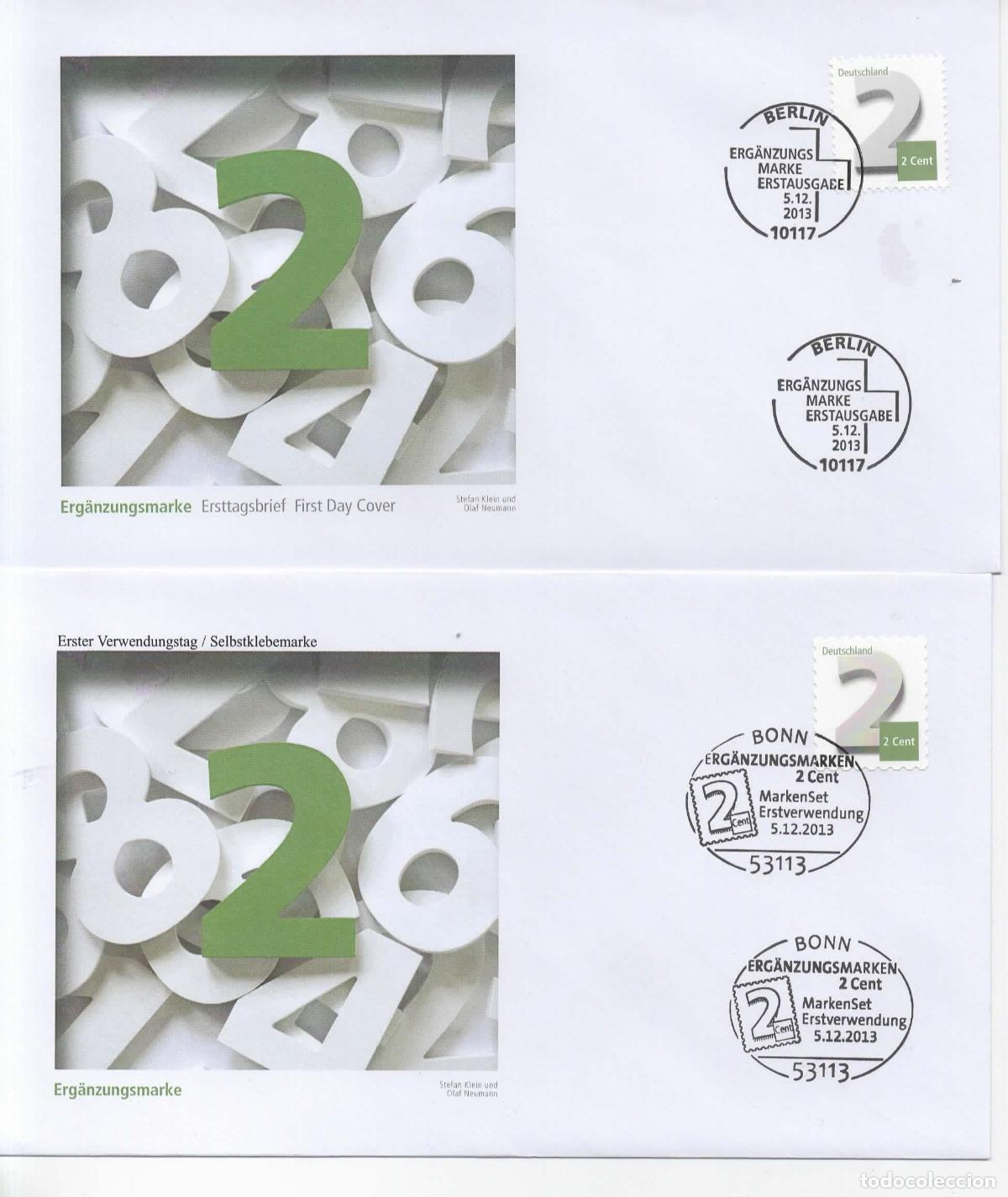 Sellos: ALEMANIA FDC VALOR BASICA 2 CTS MAT BONN BERLIN