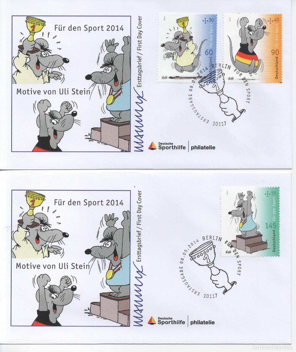 Sellos: ALEMANIA FDC FUR DEN SPORT 2014 COMIC ULI STEIN ARTE