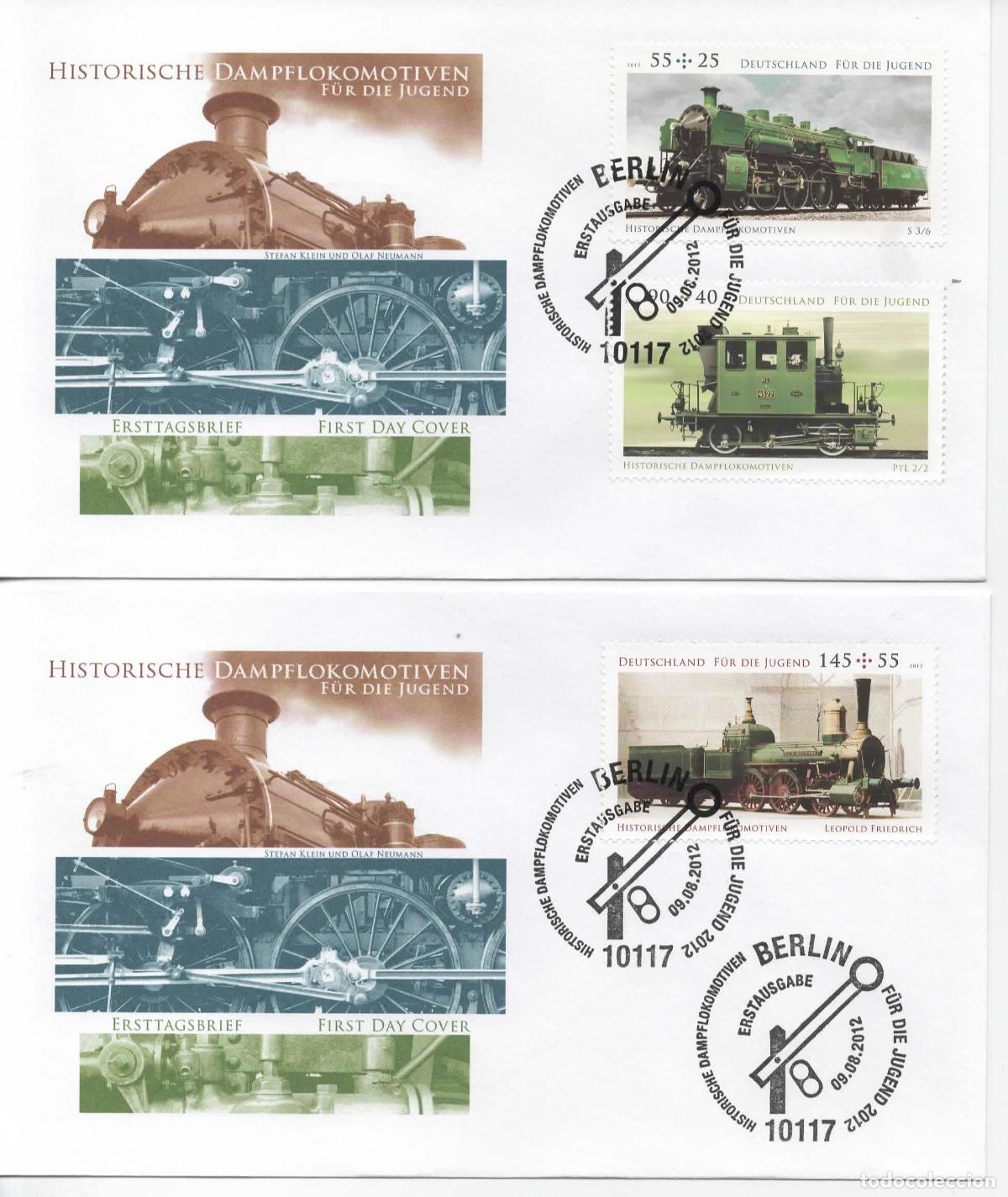 Sellos: ALEMANIA FDC FERROCARRIL RAILWAY LOCOMOTORA VAPOR