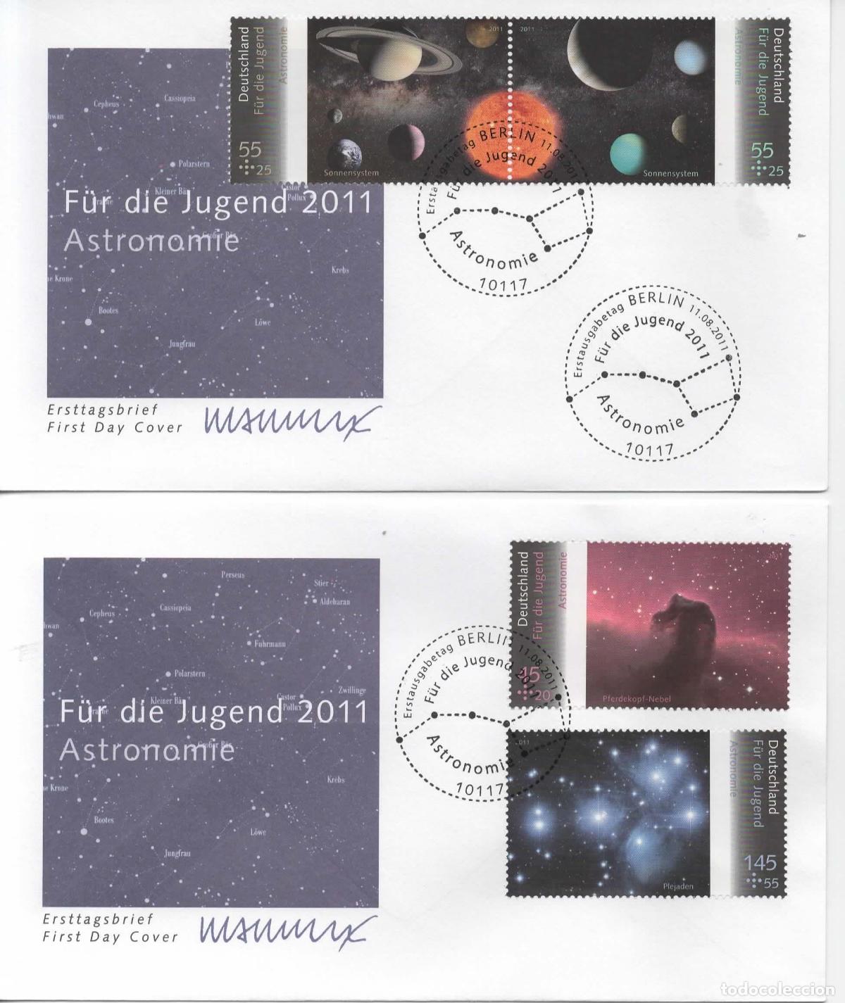 Sellos: ALEMANIA FDC ASTRONOMIA ASTRONOMY ESPACIO PLANETA ESTRELLA STAR