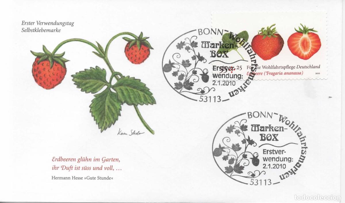 Sellos: ALEMANIA FDC FRUTA FRESA STRAWBERRY