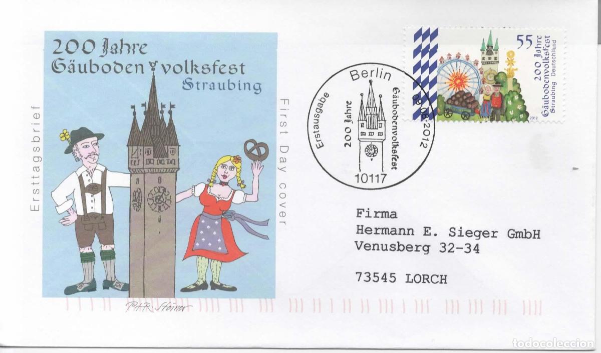 Sellos: ALEMANIA FDC BERLIN 200 JAHRE GAUBODEN VOLKFEST STRAUBING