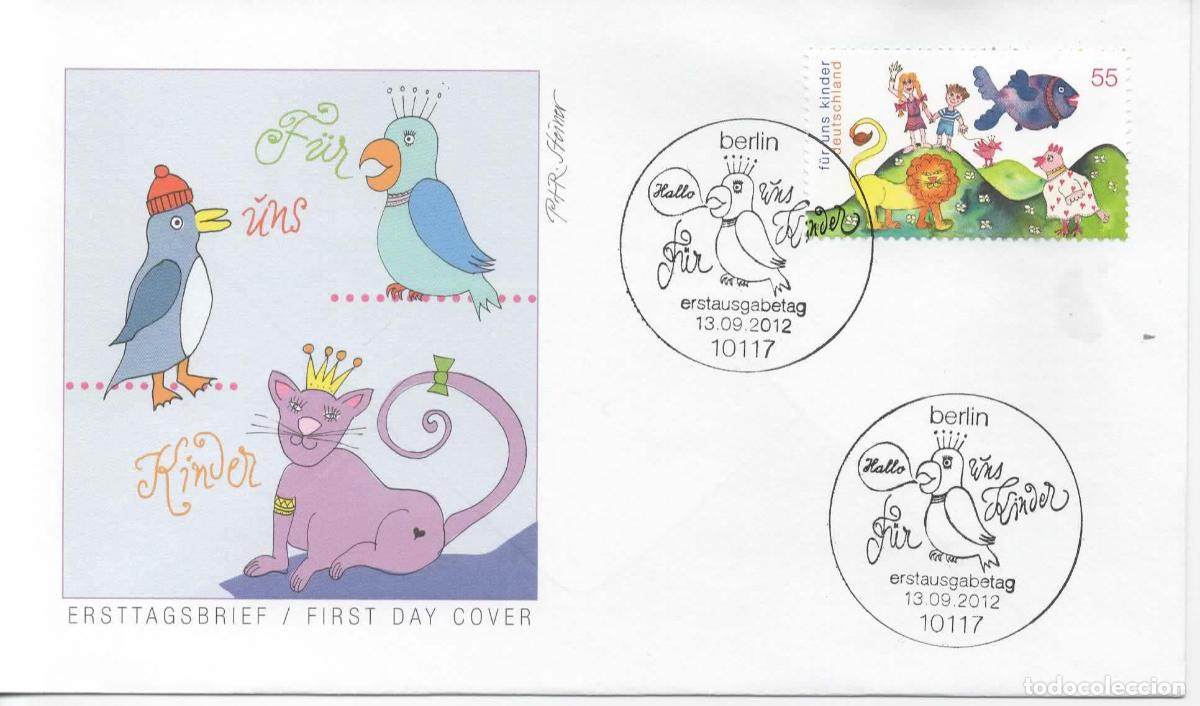 Sellos: ALEMANIA FDC BERLIN INFANCIA ARTE PINTURA