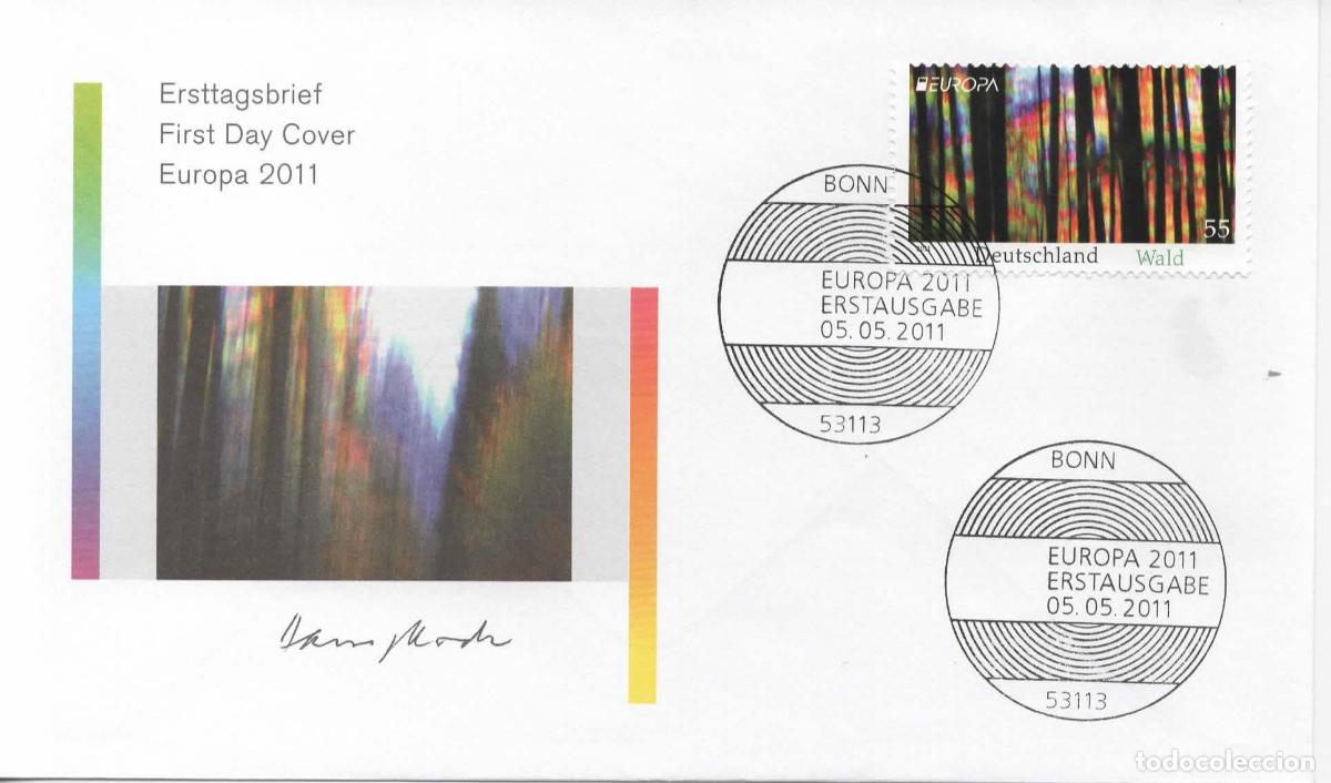 Sellos: ALEMANIA FDC BERLIN EUROPA 2001 BOSQUE ARBOL TREE